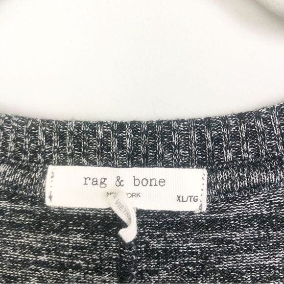 RAG & BONE | Avryl Gray/Black Heathered V-Neck Short Sleeve Tee Women’s Size XL - Picture 6 of 9